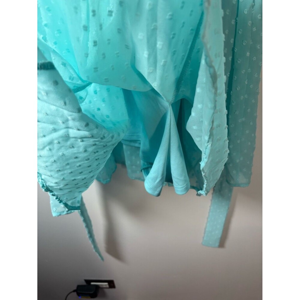 Lucy in the Sky Light Aqua Dot Chiffon Dress - Picture 7 of 10